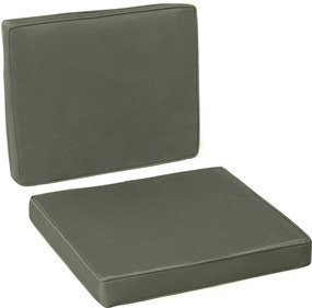 Almofadas para cadeiras e poltronas de jardim (NÃO INCLUÍDO) – assento e encosto com capas removíveis em poliéster, 56x52/56x46 cm, cinzento escuro