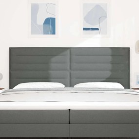Cabeceira Design Linhas Cinza Escuro 200 cm Tecido