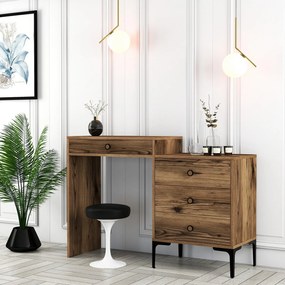 Mesa de Maquilhagem Lizbon500 – Nogueira – 124x84,7x40 cm