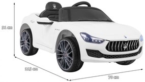 Carro elétrico para Crianças 12V Maserati Ghibli Rodas de EVA, Assento de couro Branco