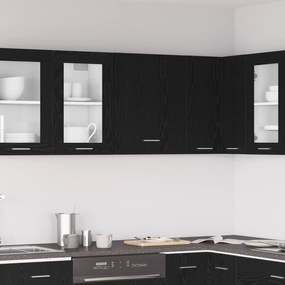vidaXL Armário Suspenso Preto de Carvalho 50x31x60 cm, Feito de Madeira Engenheirada