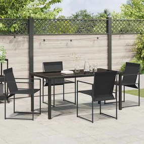 Conjunto de Jantar para Jardim de 5 Peças - Preto, Textilene e Aço
