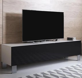 Mueble TV modelo Leiko H2 (160x42cm) color blanco y negro con patas de