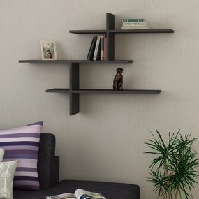 Prateleira de Parede Leo – Antracite – 123x80,5x22 cm