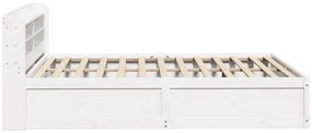 Estrutura cama c/ cabeceira 135x190 cm pinho maciço branco