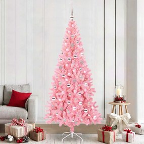 vidaXL Árvore de Natal com 300 LEDs com suporte Rosa 240 cm PVC