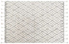 Tapete em algodão preto e branco 160 x 230 cm AGADIR Beliani