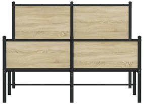 Estrutura de cama sem colchão 120x200 cm metal carvalho sonoma