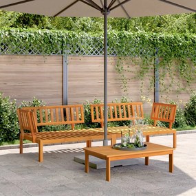 vidaXL Sofás de canto paletes 2 pcs p/ jardim madeira de acácia maciça