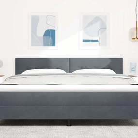 Cabeceira LED Estofada Cinza Escura 180 cm Veludo