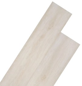 Tábuas soalho não-autoadesivas PVC 4,46 m² 3 mm carvalho branco