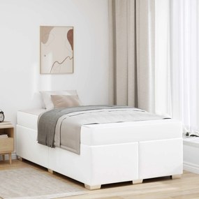 vidaXL Estrutura da Cama com colchão Branco 120 x 190 cm tecido
