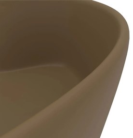 Lavatório com extravasamento 36x13 cm cerâmica creme mate