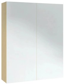Armário espelhado p/ casa banho 60x15x75 cm MDF branco/carvalho
