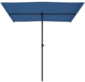 Guarda-sol de jardim c/ poste de alumínio 2x1,5 m azul-ciano