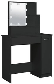 Toucador com luzes LED 86,5x35x136 cm preto