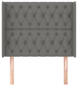Cabeceira cama c/ abas tecido 93x16x118/128 cm cinzento-escuro