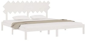 Estrutura de cama 200x200 cm branco madeira maciça