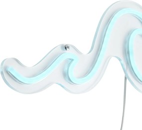Candeeiro de parede néon azul incluindo LED - Wave