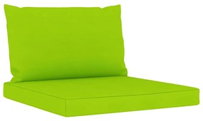 6 pcs conjunto lounge de jardim c/ almofadões verde brilhante