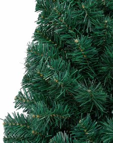 Meia árvore Natal artificial pré-iluminada c/ bolas verde