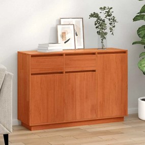 vidaXL Buffet Marrom Cera 110 x 34 x 75 cm Madeira de Pinheiro Sólida