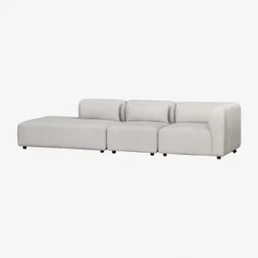 Sofá De Canto Modular Fogler De 3 Peças Com Chaise Longue Esquerda Tecido Cinza Claro - Sklum