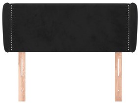 Cabeceira de cama c/ abas veludo 93x23x78/88 cm preto