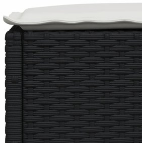 7 pcs conjunto de sofás p/ jardim c/ almofadões vime PE preto