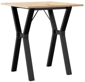 Mesa de jantar estrutura em Y 60x60x75 cm pinho e aço