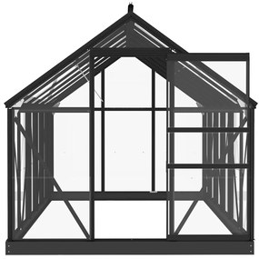 Estufa 155x298x191 cm alumínio e vidro antracite