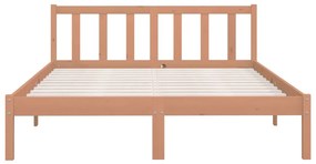 Estrutura cama king 150x200 cm pinho maciço castanho-mel