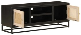 Móvel de TV 110x30x40 cm mangueira maciça e ferro preto