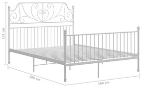 Estrutura de cama metal 160x200 cm branco