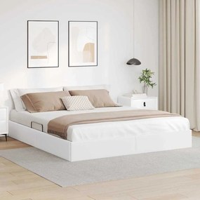 vidaXL Cama com Armazenamento Branco Puro 180 x 200 cm Couro sintético