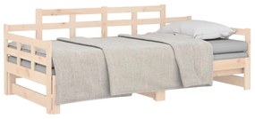 Sofá-cama de puxar 2x(90x200) cm pinho maciço