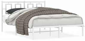 Estrutura de cama com cabeceira 140x190 cm metal branco