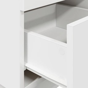 Mesa de cabeceira com 2 gavetas 36x36x68 cm branco