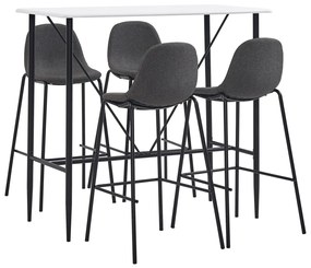 vidaXL 5 pcs conjunto de bar tecido cinzento-escuro