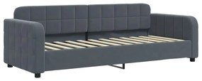 Sofá-cama c/ gavetão e gavetas 80x200 cm veludo cinzento-escuro