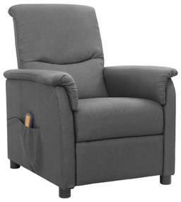 vidaXL Poltrona de massagens tecido cinzento-claro
