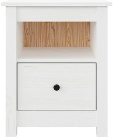 Mesas de cabeceira 2 pcs 40x35x49 cm pinho maciço branco