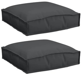 Almofadas de Palete para Assento 2 pcs Pretas 40x40x8 cm Tecido Oxford