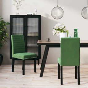 vidaXL Cadeiras de jantar 2 pcs veludo verde-escuro
