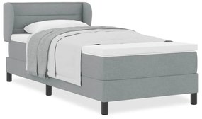 Cama Box com Colchão Cinza Claro 100x200 cm Tecido