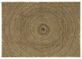 vidaXL Tapete Natural e Preto 140 x 200 cm Juta