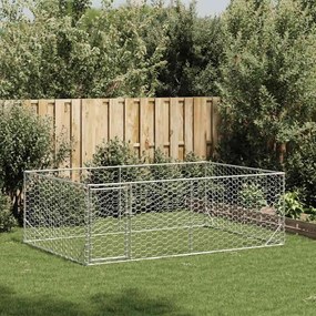 Canil exterior para cães com porta 3x2x1 m aço galvanizado