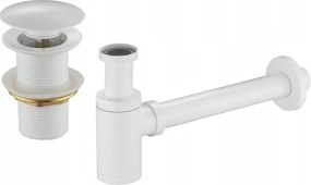 Mexen meia-sifão de lavatório redondo com tampão click-clack, sem transbordamento, branco - 7991050-20