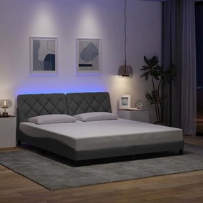 vidaXL Estrutura de cama com LED sem colchão 180x200 cm tecido