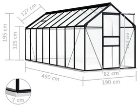 Estufa com base alumínio antracite 9,31 m²